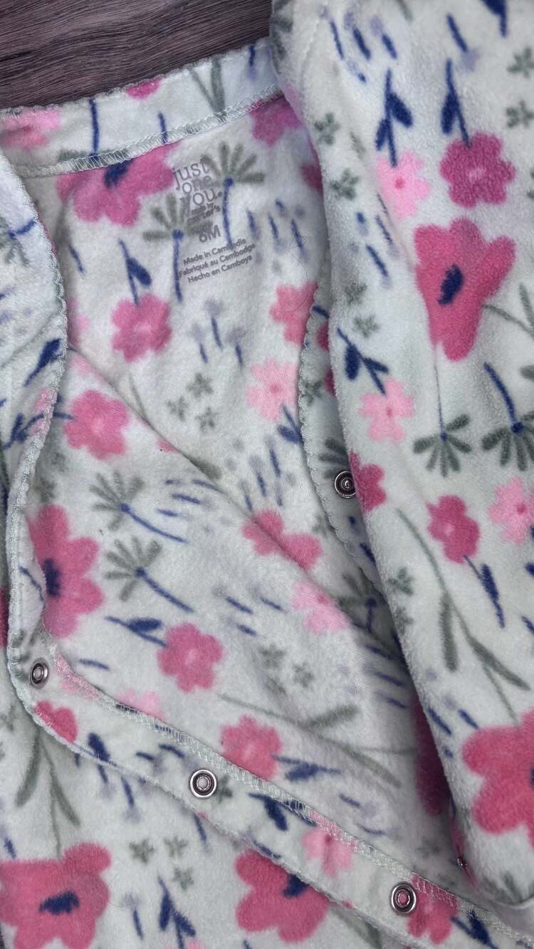 Just One You Made by Carter's Floral Fleece Footed Pajamas 6M - Picture 2 of 2